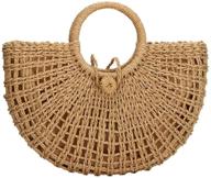 👜 summer women's handbags & wallets with rattan hand-woven handle logo