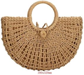 img 3 attached to 👜 Summer Women's Handbags & Wallets with Rattan Hand-Woven Handle