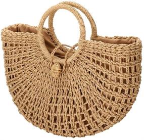 img 2 attached to 👜 Summer Women's Handbags & Wallets with Rattan Hand-Woven Handle