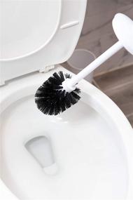 img 2 attached to 🚽 Space-Saving Toilet Bowl Brush and Holder Set with Deep Cleaning Capability - Klickpick Home Compact, Sturdy and Covered Brush in White for Bathroom Storage and Organization