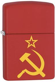 img 1 attached to 🔴 Red Matte Zippo Lighter with Hammer, Sickle, and Star - Model 79257