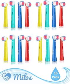 img 3 attached to 16 Pack Milos Replacement Toothbrush Heads for Kids - Compatible with Oral B and Braun, Ideal for SEO