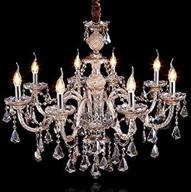 💎 elegant cognac 8-light crystal chandelier: modern luxurious pendant lamp for living room, dining room, bedroom - 31x28 inch logo