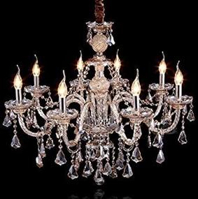 img 4 attached to 💎 Elegant Cognac 8-Light Crystal Chandelier: Modern Luxurious Pendant Lamp for Living Room, Dining Room, Bedroom - 31x28 Inch
