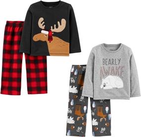 img 4 attached to 👶 Carters Toddler Boys' 4 Piece Sleepwear Set for Comfy and Stylish Nights