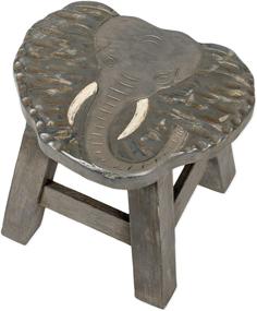 img 3 attached to Elephant Design Carved Hardwood Decorative