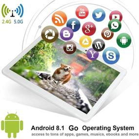 img 1 attached to 📱 10-inch Tablet with 5G WiFi, Android 8.1 Go, 16GB Storage, Dual Camera, 1280x800 IPS Display, GPS, Bluetooth, Google Certified PC - Silver