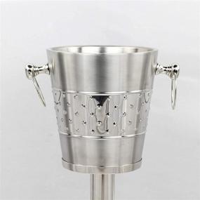 img 2 attached to Enhance Your Bar with the Indo-Persian Brushed Nickel Plated Majestic Wine & Ice Bucket Set with Steel Bucket Stand and Wine Chiller On Stand Kitchenware Bar ware