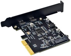 img 1 attached to 💻 Sintech PCI-E 4X to USB 3.1 Adapter - PCI Express Type C Gen 2 (10 Gbps) 2-Port Expansion Card with ASM3142 Chipset (Dual Type C)