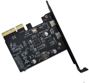 img 2 attached to 💻 Sintech PCI-E 4X to USB 3.1 Adapter - PCI Express Type C Gen 2 (10 Gbps) 2-Port Expansion Card with ASM3142 Chipset (Dual Type C)