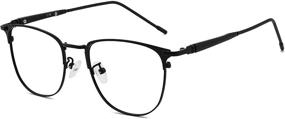 img 4 attached to 👓 GUDVUE Oval Metal Frame Blue Light Glasses for Women/Men - Anti Glare/UV400/Eye Strain Protection; Ideal for Computer Reading, Gaming, TV, Phones - Black