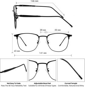 img 3 attached to 👓 GUDVUE Oval Metal Frame Blue Light Glasses for Women/Men - Anti Glare/UV400/Eye Strain Protection; Ideal for Computer Reading, Gaming, TV, Phones - Black