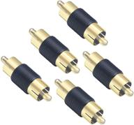 🔌 enhance connectivity with the vce 5-pack gold plated rca male to male rca coupler connector adapter logo