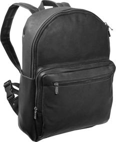 img 1 attached to 🎒 Piel Leather Traditional Black Backpack: Timeless Style and Durability!