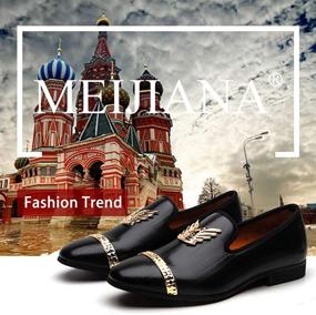 img 1 attached to 💼 MEIJIANA Loafers Slippers - Sleek Black Men's Nightclub Shoes