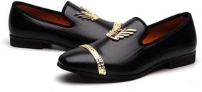 img 4 attached to 💼 MEIJIANA Loafers Slippers - Sleek Black Men's Nightclub Shoes