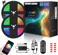 🌈 luxlumin 65.6ft led light strip with remote - music sync, wifi app control, color changing, rgb led strip lights for bedroom - works with amazon alexa & google assistant логотип