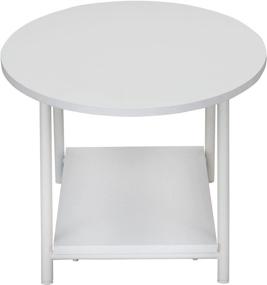 img 2 attached to ☕️ Versatile White Oval Coffee Table: 2-Tier Design with Convenient Shelf