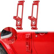красный металлический складной педальный наступатель: наружные аксессуары для дверей jecar для jeep wrangler jk jku 2007-2018, jeep wrangler jl jlu 2018-2021 и jeep gladiators jt 2020-2021. логотип