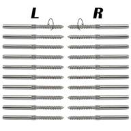 🔩 muzata swage lag screws 20 pack: left & right for 1/8" cable railing, t316 stainless steel stair deck railing wood post - horizontal vertical balusters (10 pairs) ck17, series ca1 cd1 cs1 logo