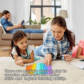 img 1 attached to 🌈 Enhance Sensory Stimulation with Rainbow Silicone Reliever for Children