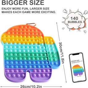 img 3 attached to 🌈 Enhance Sensory Stimulation with Rainbow Silicone Reliever for Children
