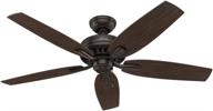 🔹 hunter newsome premier bronze indoor ceiling fan 52" with convenient pull chain control logo