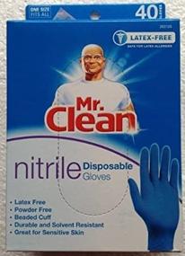 img 2 attached to 🧤 MR. CLEAN Latex-Free & Powder-Free Nitrile Disposable Cleaning Gloves, Solvent Resistant - Durable (1 Pair)
