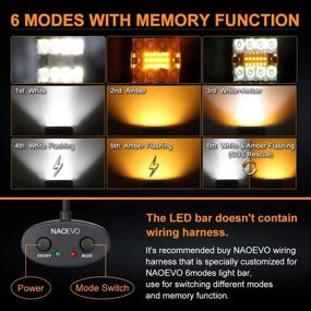 img 3 attached to 🚦 NAOEVO LED Cubes Strobe Lights: Powerful 3Inch 72W 6 Modes Amber White LED Square Light Pod with Memory Function for Offroad Truck SUV ATV UTV Boat