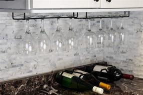 img 3 attached to 🍷 Эффективное хранение винных бокалов: Подвесной держатель Wallniture Brix для шкафа, черный железный, набор из 2 шт.