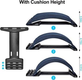 img 3 attached to 🔵 Ultimate Back Pain Relief: Multi-Level Magic Back Stretching Device with Memory Foam Cushion in Navy Blue