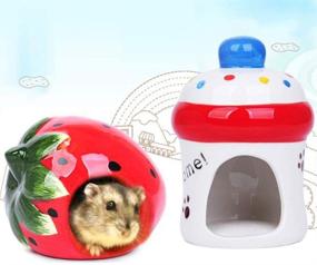 img 2 attached to 🐹 Gutongyuan Ceramic Hamster House - Adorable Cartoon Shape Hideout for Hamsters and Chinchillas - Small Animal Mini Hut - Cage Accessories