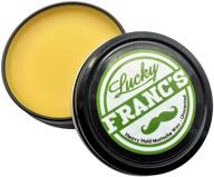 🧔 lucky franc's unscented mustache wax: classic strong hold moustache and beard wax - all natural and scent free formula with beeswax and coconut oil. usa made moustache styling wax for men. 2 ounces - your perfect mustache styling solution! logo