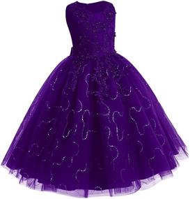 img 3 attached to 👸 Girls' Clothing for Princess Birthday Communion with Shoulder Embroidery Dresses