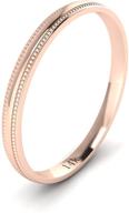 14k solid gold comfort fit milgrain wedding ring band - landa jewel 2mm light court shape, available in white, rose, and yellow gold logo