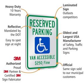 img 1 attached to Reserved Parking Accessible SmartSign Reflective Occupational Health & Safety Products