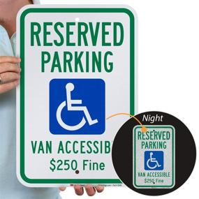 img 3 attached to Reserved Parking Accessible SmartSign Reflective Occupational Health & Safety Products