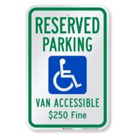 reserved parking accessible smartsign reflective occupational health & safety products logo