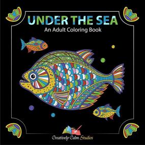 img 1 attached to Set of Three Adult Coloring Books: Sky, Land, and Sea Designs for Relaxation