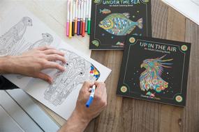 img 3 attached to Set of Three Adult Coloring Books: Sky, Land, and Sea Designs for Relaxation