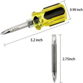 img 3 attached to 🔧 Короткий отвертка Buspoll; компактный 2-в-1 плоский и филипс отвертка 6 x 38 мм с кристальной ручкой