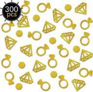300 штук золотой конфетти: гламурное блестящее украшение в форме бриллиантовых колец для свадеб, девичников, девичьих вечеринок и многого другого! логотип