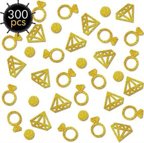 img 4 attached to 300 штук золотой конфетти: гламурное блестящее украшение в форме бриллиантовых колец для свадеб, девичников, девичьих вечеринок и многого другого!