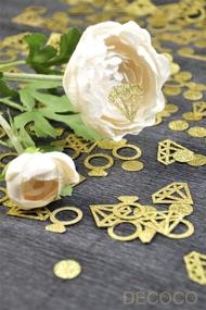 img 2 attached to 300 штук золотой конфетти: гламурное блестящее украшение в форме бриллиантовых колец для свадеб, девичников, девичьих вечеринок и многого другого!