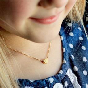 img 2 attached to 🎁 Dainty Initial Necklace: A to Z 26 Alphabet Heart Pendant, 18-Inch Chain - 14K Real Gold Plated Personalized Necklace for Women, Kids, Girls - Ideal Birthday Gift