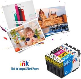 img 2 attached to 🖨️ High-Quality and Cost-Effective Remanufactured Ink Cartridge Set for Epson 202XL 202 XL (5 Packs) - Compatible with WF2860 XP5100 WF-2860 XP-5100 Printer (2 Black, Cyan, Magenta, Yellow)