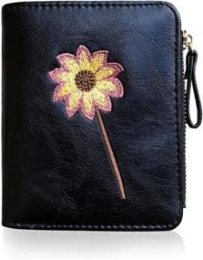 img 4 attached to AOXONEL Womens Compact Bifold Wallet: Stylish Handbag-Wallet Combo for Women