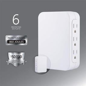 img 3 attached to GE Pro 6 Outlet Wall Tap Surge Protector: Боковой доступ, крепление с 3 выводами, удлинитель с вставкой в розетку