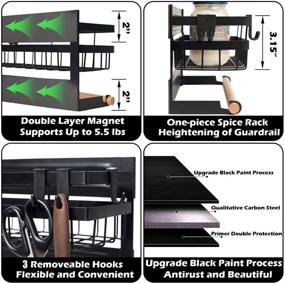 img 1 attached to 🧲 Sleclean Magnetic Spice Rack Organizer for Refrigerator - Pack of 2