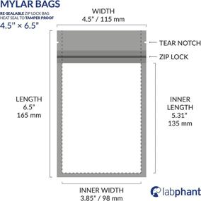 img 3 attached to 🛍️ Mylar Bags with Ziplock 4.5x6.5", 100 Pieces, Resealable Heat Seal Packaging Bags for Candy, Food, Medications, Vitamins, Liquids, and Solids - Plastic and Aluminum Foil Packets